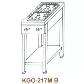 Gázüzemű főzőasztal, 2 égő, 2 ráccsal KGO-217 MB 1