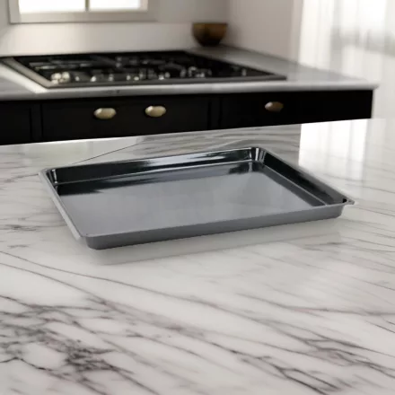 GN edény, 2/1 40 mm, zománcozott, NS toronysütő gyári tálca