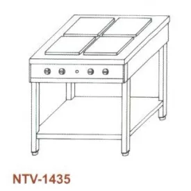 Elektromos főzőasztal, nyitott, 4 főzőlapos NTV-1435