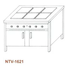 Elektromos főzőasztal, zárt, 6 főzőlapos NTV-1621