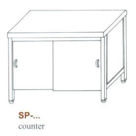   Rozsdamentes semleges pult, 3 oldalon zárt, ajtó nélkül SP-1200 Z