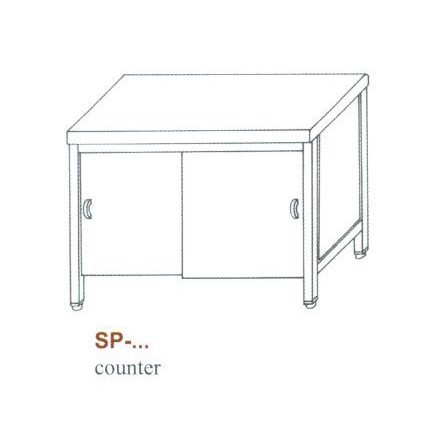 Rozsdamentes semleges pult, alul nyitott SP-1500 NY