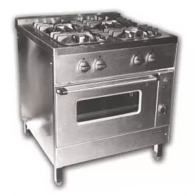   Gáztűzhely, GN 2/1 elektromos sütővel, 4 égő, 4 ráccsal TGV-800