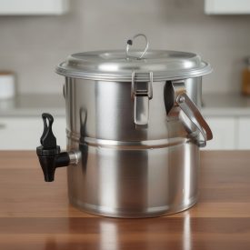   Szimplafalú italadagoló, italszállító badella, prémium csappal, 10 liter 