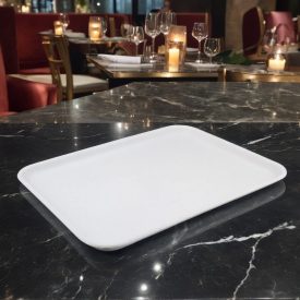 Műanyag tálca, 45×35 cm, fehér