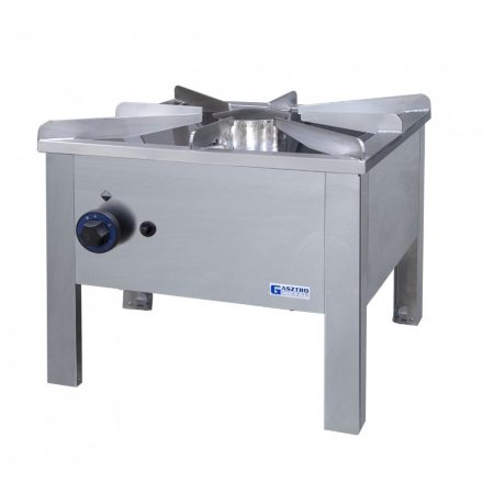 Gázüzemű főzőzsámoly RM acél felépítmény, piezo gyújtás, rozsdamentes acél ráccsal,14kW, 628×671×455 mm