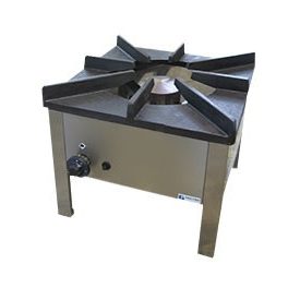   Gázüzemű főzőzsámoly RM acél felépítmény, piezo gyújtás, öntöttvas ráccsal,14kW, 600×600×460mm