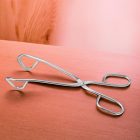 Grillcsipesz, ollós csipesz, hajlított, 23,5 cm, rozsdamentes