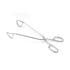 Grillcsipesz, ollós csipesz, hajlított, 29,5 cm, rozsdamentes