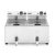 Olajsütő olajleeresztő csappal, 2×8 l, rozsdamentes 230V/7000W