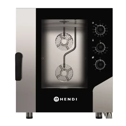Kombisütő, -pároló, 7×GN 1/1, manuális vezérléssel, 400V/10400W, HENDI