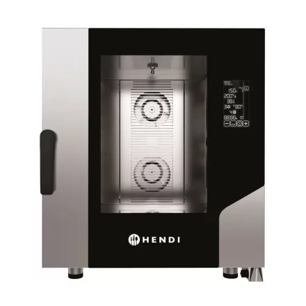 Kombisütő, -pároló, 7×GN 1/1, érintőképernyős vezérléssel, 400V/10400W, HENDI
