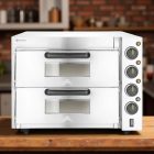 Pizzakemence, pizzasütő, 2 db 40 cm-es pizzaformához, 2 kamra, 230V/3000W, HENDI