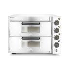Pizzakemence, pizzasütő, 2 db 40 cm-es pizzaformához, 2 kamra, 230V/3000W, HENDI