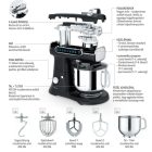 Planetáris mixer, habverő, keverő, dagasztó, 7 liter, 1500 W, HENDI