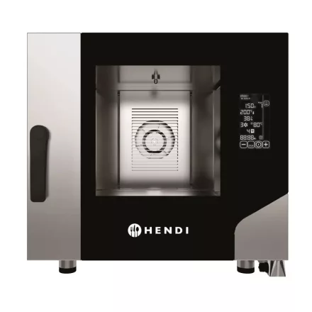 Kombisütő, -pároló, 5×GN 1/1, érintőképernyős vezérléssel, 400V/7800W, HENDI