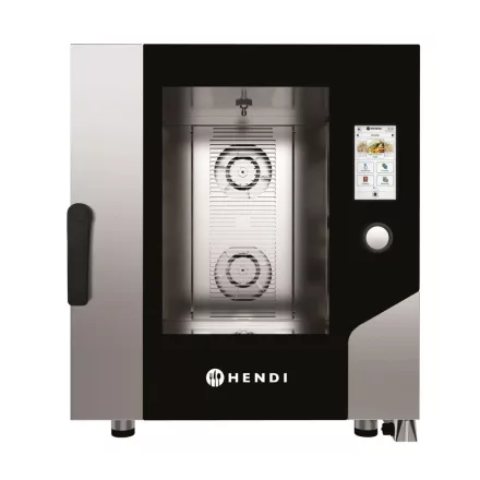Kombisütő, -pároló, 7×GN 1/1, TFT digitális érintőképernyős, 400V/11400W, HENDI