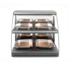 Kvarcfűtéses pultra helyezhető melegentartó vitrin, kétszintes, 230V/560W