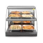 Kvarcfűtéses pultra helyezhető melegentartó vitrin, kétszintes, 230V/560W