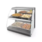 Kvarcfűtéses pultra helyezhető melegentartó vitrin, kétszintes, 230V/560W