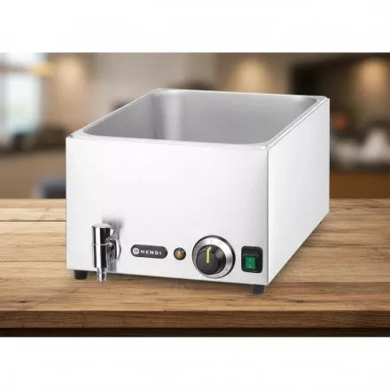 Melegentartó bain-marie, csappal, GN 1/1, 230 V/1000 W, 576×334×241 mm