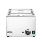 Melegentartó bain-marie + 3×GN 1/3 100 mm edény fedővel, vízfürdős GN 1/1