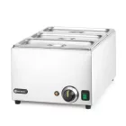 Melegentartó bain-marie + 3×GN 1/3 100 mm edény fedővel, vízfürdős GN 1/1