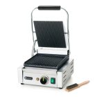 Kontaktgrill bordázott felülettel, 1 fedlap, 230V/1800W, sütőfelület: 22x23 cm
