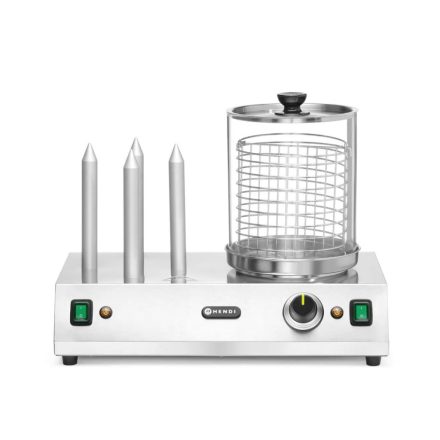 Kolbász- és hot dog melegentartó, 4 tüskés, 220-240V/550W
