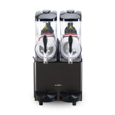 Jégkásakészítő gép, 2×12 l, fekete, kivehető tartály, 230V/710 W, HENDI Arktic