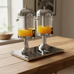   Juice-adagoló, 2×8 l tartály, dupla, jégkása-tartóval, HENDI