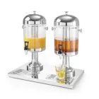 Juice-adagoló, 2×8 l tartály, dupla, jégkása-tartóval, HENDI