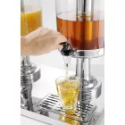 Juice-adagoló, 2×8 l tartály, dupla, jégkása-tartóval, HENDI