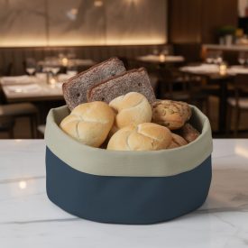 Kenyérkosár, kerek, 25×16 cm, pamut