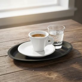 Csúszásmentes tálca, gumirozott, 23×16 cm, ovális