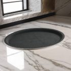 Csúszásmentes tálca, gumírozott, 29×21 cm, ovális