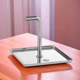 Nyomólemez tálalógyűrűhöz, négyzet, 8×8×5,5 cm