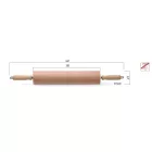 Nyújtófa csapágyas nyéllel, hasznos felület: 38 cm, átmérő: 7,5 cm