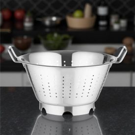 Szűrődézsa, kúpos, 32,5 cm, talpas, rozsdamentes