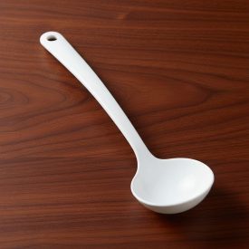 Szószmerőkanál, 70 ml, 23,5×7,5 cm, műanyag, fehér