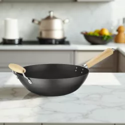 Wok fanyéllel, vas 32 cm, HENDI