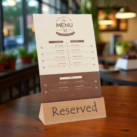 Asztali foglalt tábla, 15,2×4,4×4,4 cm, fa