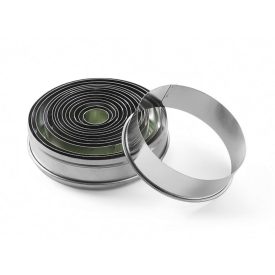   Tésztakiszúró, pogácsaszaggtó, kerek sima, 14 méret, rozsdamentes