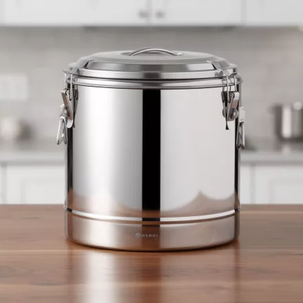 Ételszállító badella, duplafalú hőszigetelt, 31 liter, 40×44,5 cm, HENDI