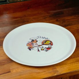 Pizzatányér, mintás, 33 cm, porcelán
