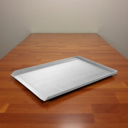 Sütőlemez, 60×40 cm, 90 fok felhajtás, perforált alumínium, HENDI