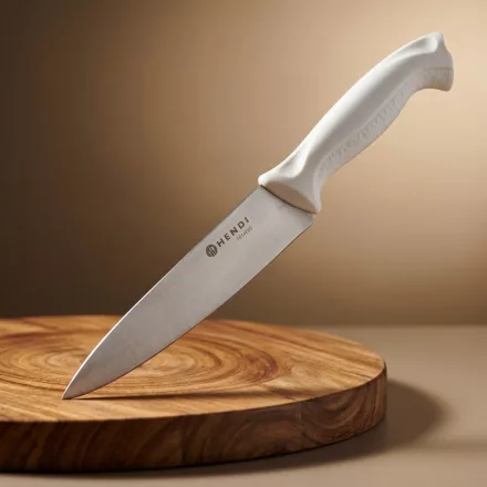 Szakácskés, 18 cm penge, fehér nyéllel, Hendi