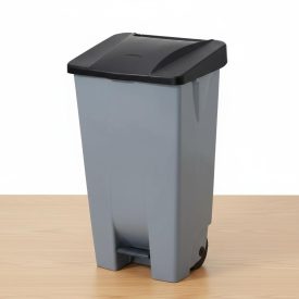Pedálos szemetes 120 liter, fekete tetővel
