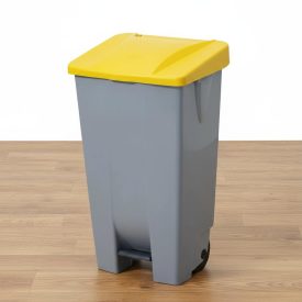 Pedálos szemetes 120 liter, sárga tetővel