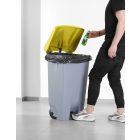 Pedálos szemetes 120 liter, sárga tetővel